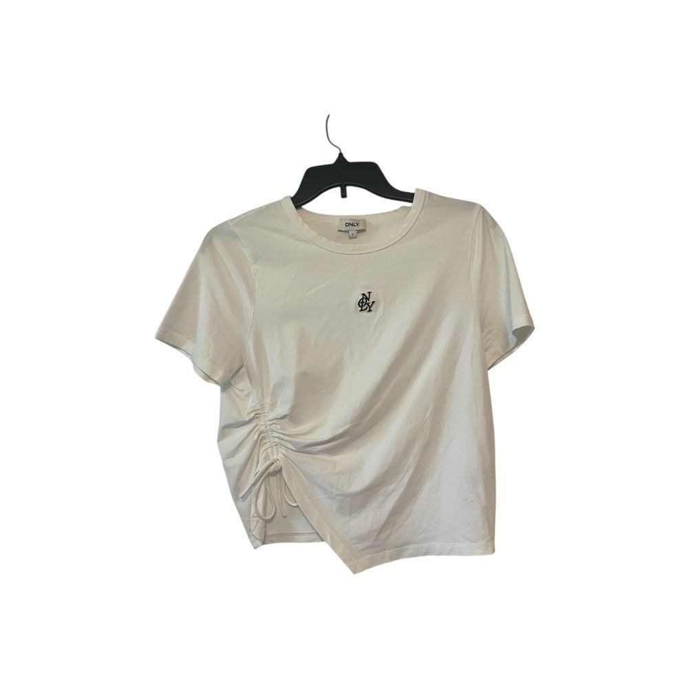 Only Off-White Crop Top with Drawstring